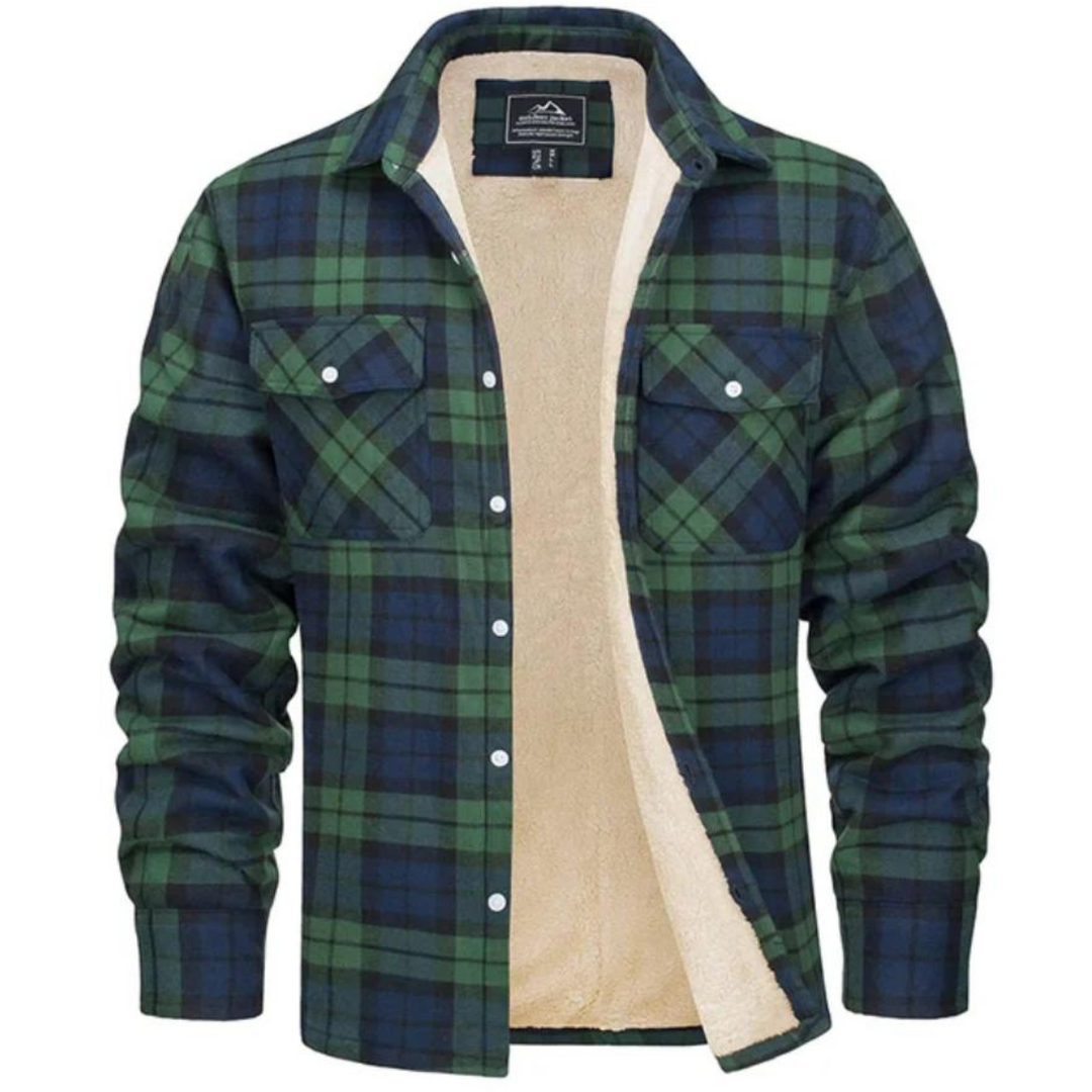 Chantal Mode | Cozy Fleece-Lined Plaid Shirt Jast