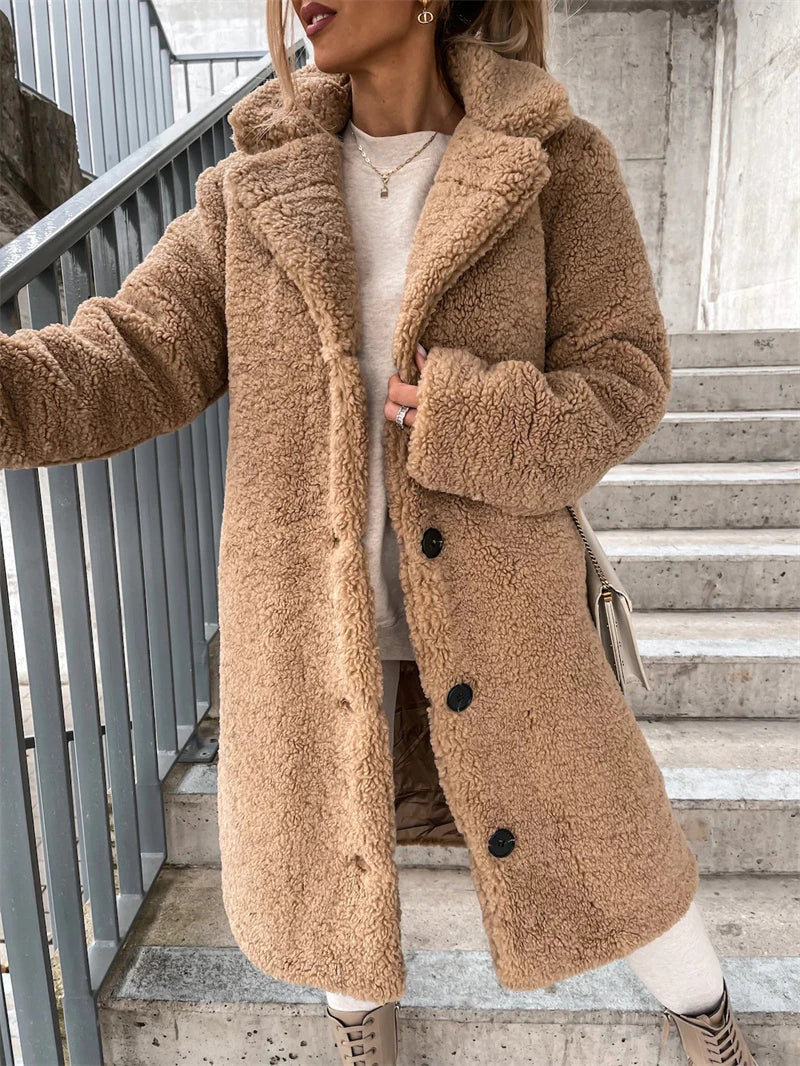 Chantal Mode | Dames Gezellige Teddy Lange Jas