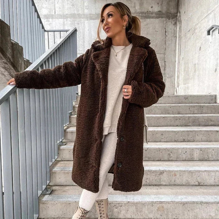 Chantal Mode | Dames Gezellige Teddy Lange Jas