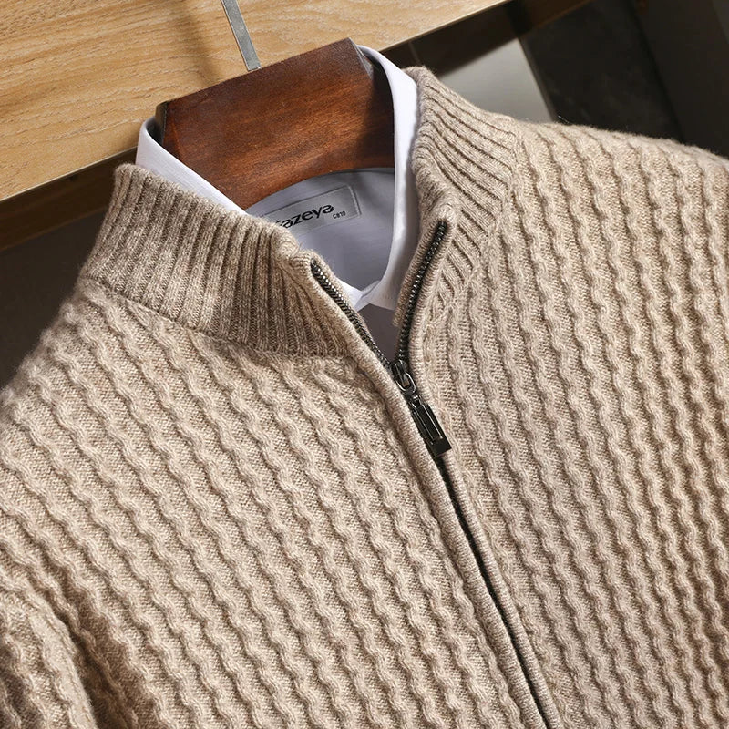 Chantal Mode | Heren Textured Waffle Knit Cardigan