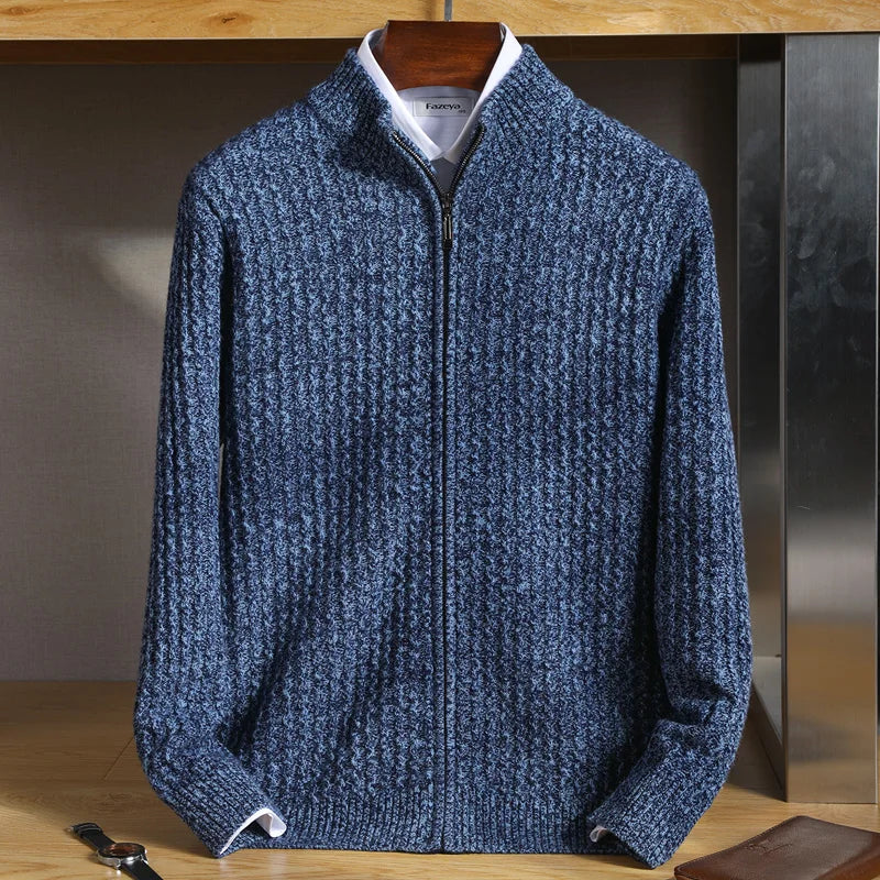 Chantal Mode | Heren Textured Waffle Knit Cardigan