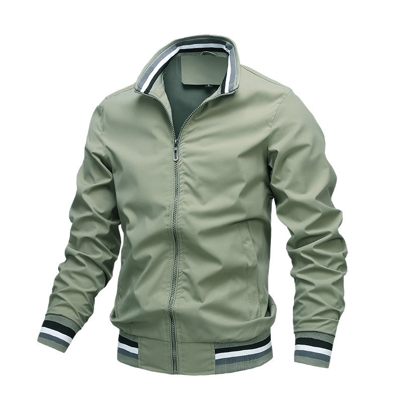 Chantal Mode | Heren Gestreepte Manchetten Lichtgewicht Bomber