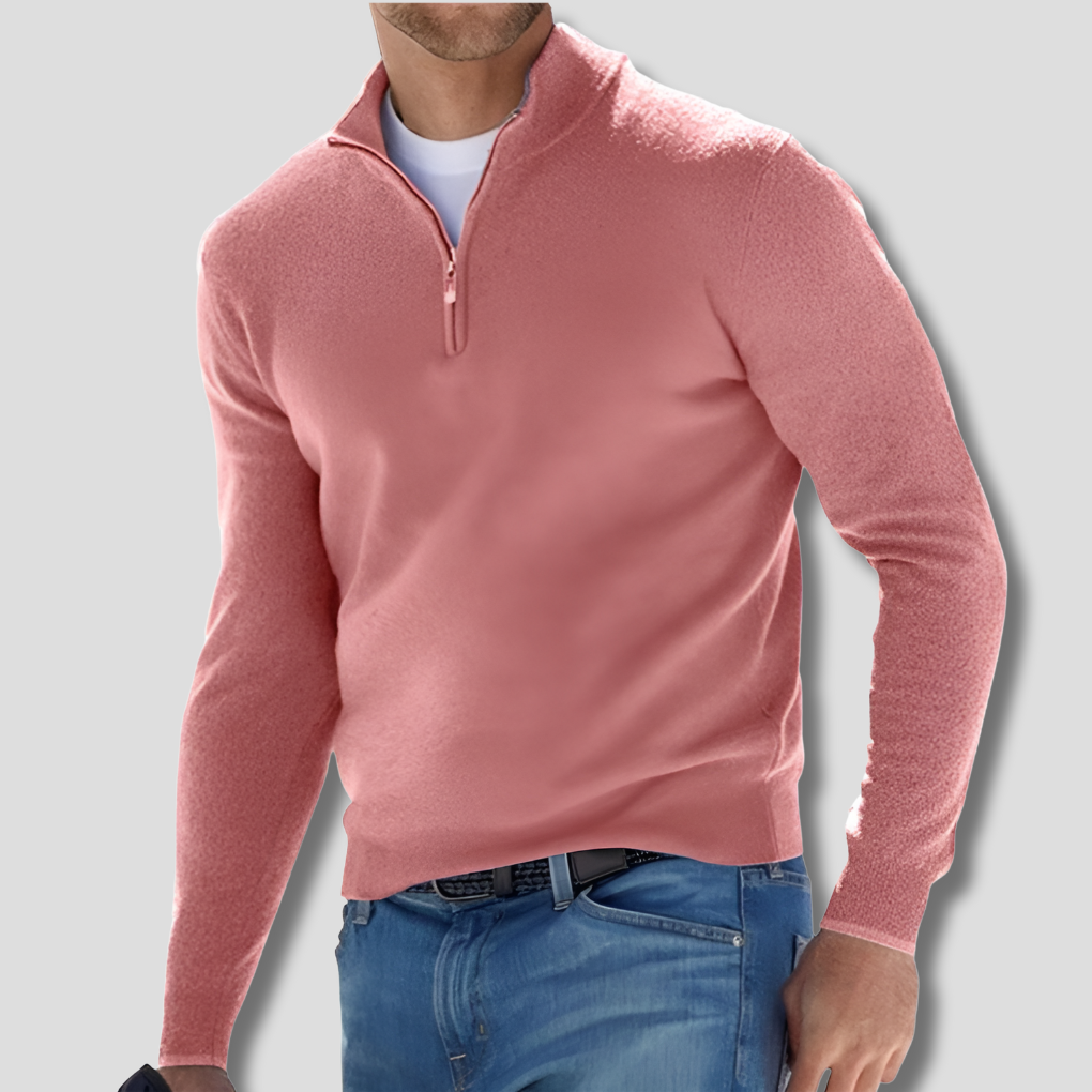 Heren Pullover Gebreide Trui met Halve Rits