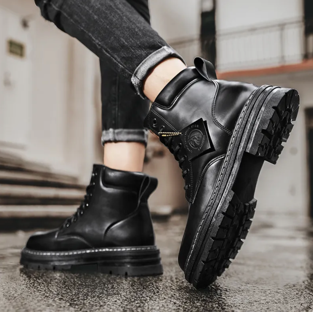 Chantal Mode | Heren Schoenen met Veters | Comfortabele Leren Schoenen met Ondersteunende Zolen | Zwart