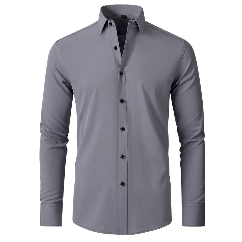 Heren Stretch Overhemd met Knopen - Comfortabel & Kreukvrij
