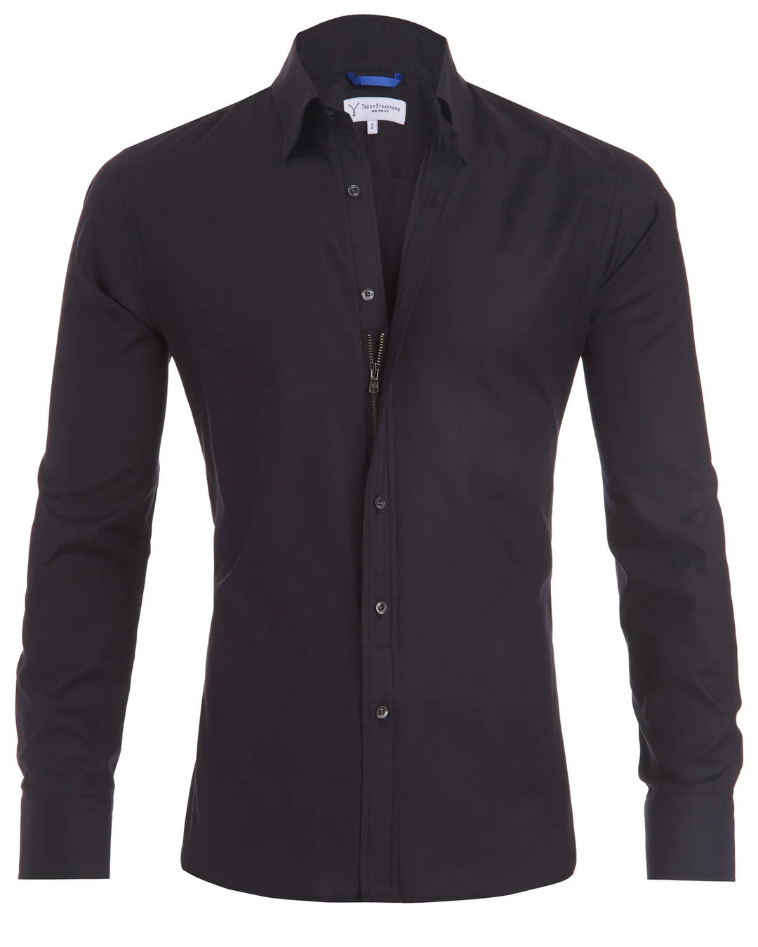 Chantal Mode | Heren Hedendaagse Rits-Voorkant Casual Shirt