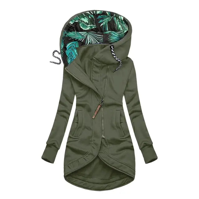 Chantal Mode | Dames Asymmetrische Rits Lange Hoodie