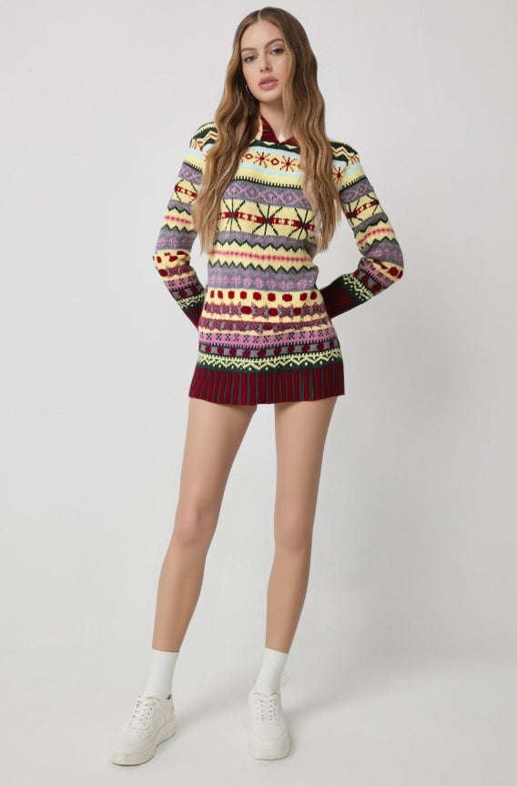 Chantal Mode | Traditioneel Patroon Gebreide Pullover