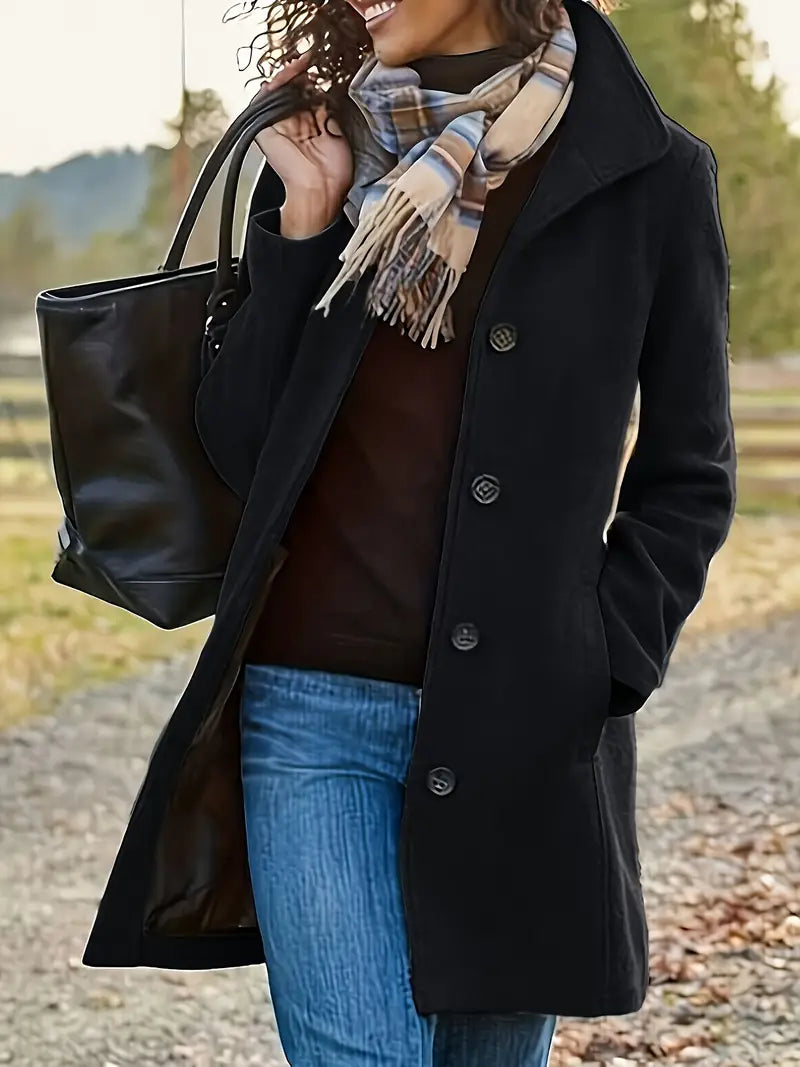 Chantal Mode | Dames Button-Front Lape kraag Bovenkleding