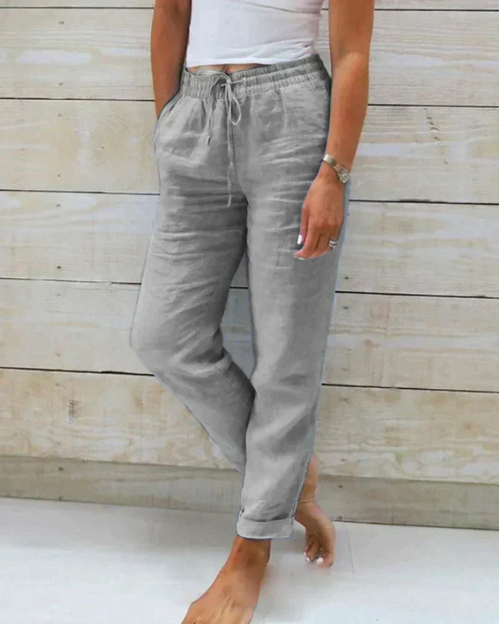 Chantal Mode | Dames Relaxed Fit Linnen Trekbroek