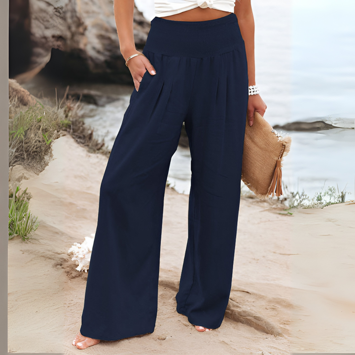 Chantal Mode | Luchtige Hoge Taille Wijde Pantalon