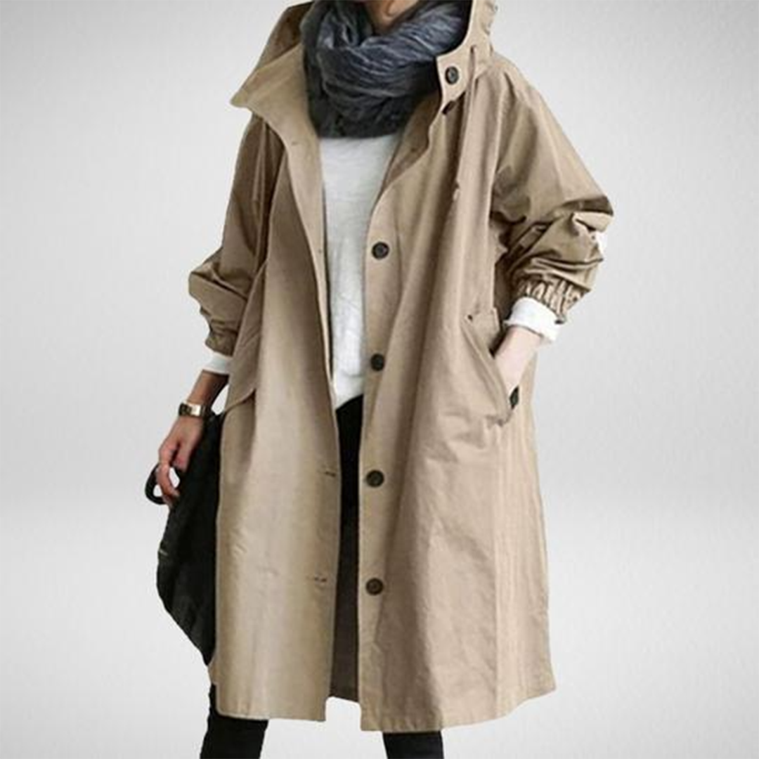 Chantal Mode | Mid-Length Hooded Rain Jast