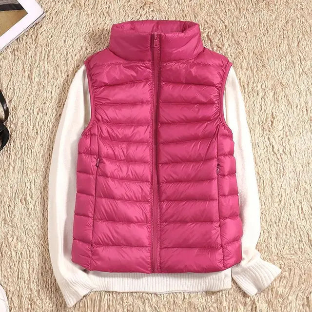 Chantal Mode | Dames Lichtgewicht Geïsoleerd Vest met Staande Kraag
