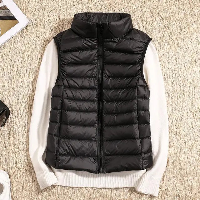 Chantal Mode | Dames Lichtgewicht Geïsoleerd Vest met Staande Kraag
