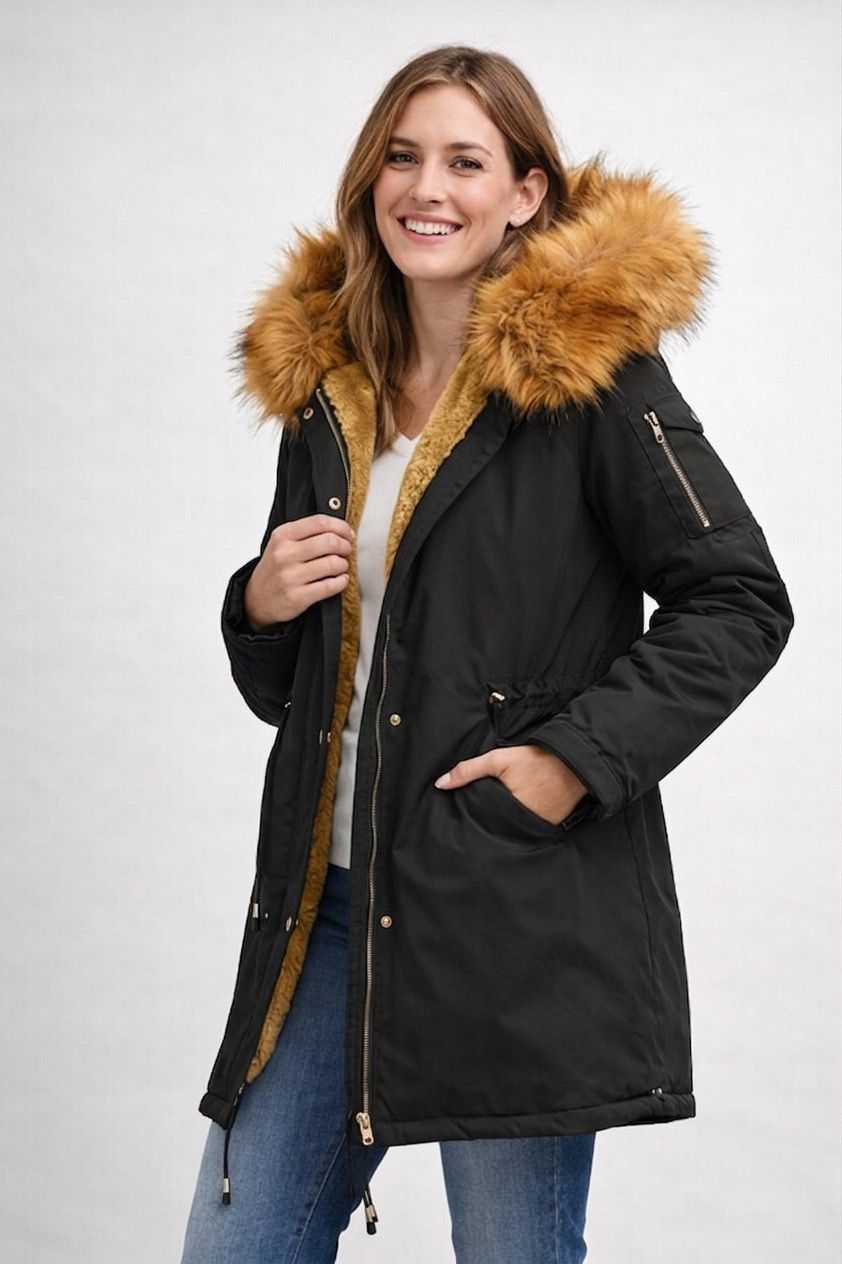Chantal Mode | Gezellige Gewatteerde Parka met Neppelzen Trim
