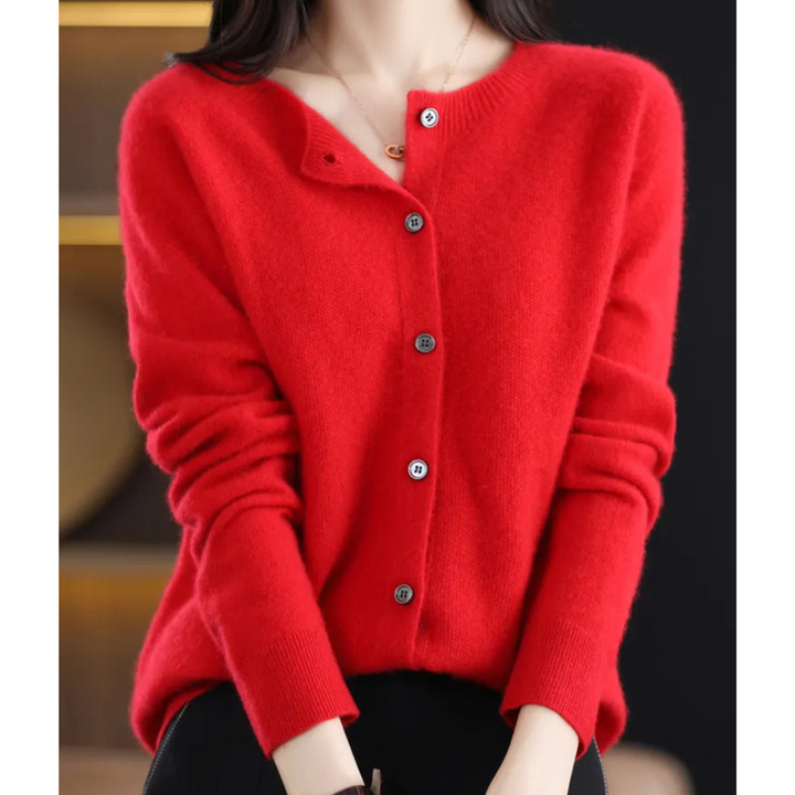 Chantal Mode | Dames Zachte Gebreide Knopen Cardigan