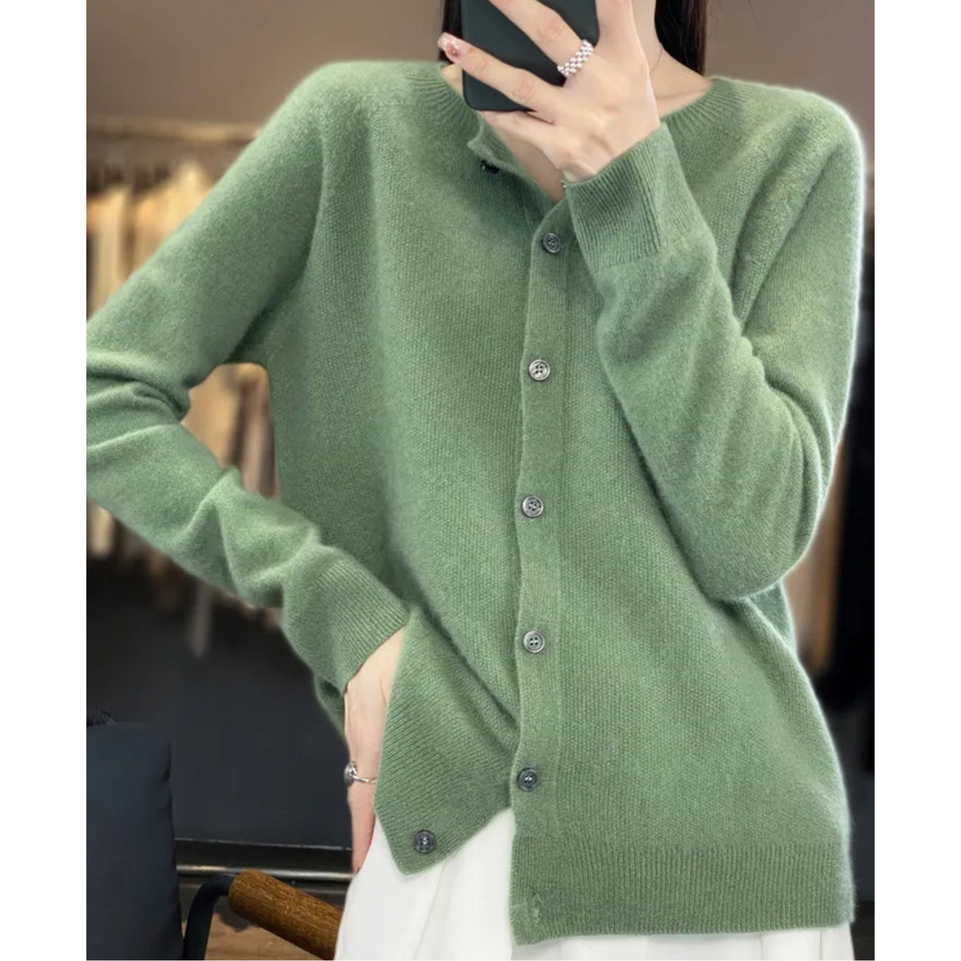 Chantal Mode | Dames Zachte Gebreide Knopen Cardigan