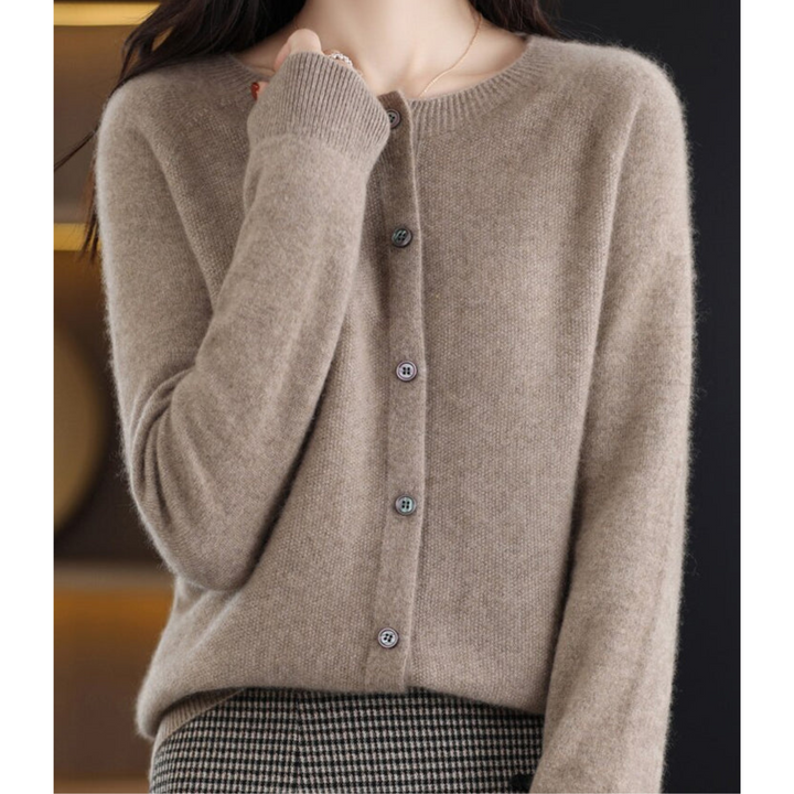 Chantal Mode | Dames Zachte Gebreide Knopen Cardigan
