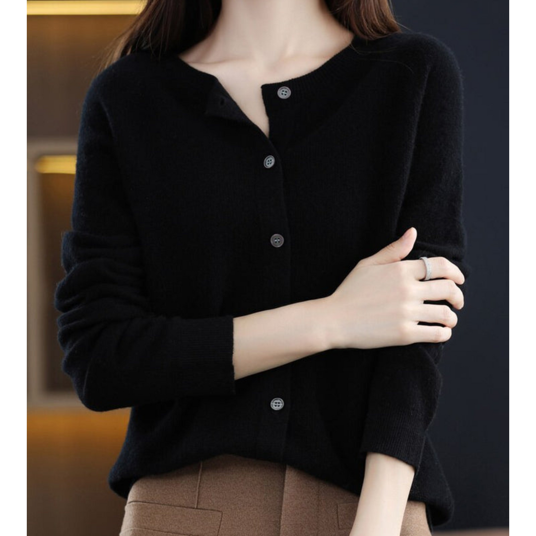 Chantal Mode | Dames Zachte Gebreide Knopen Cardigan