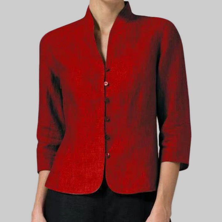 Dames Elegante Staande Kraag Blouse