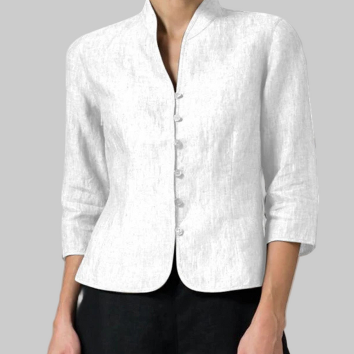 Dames Elegante Staande Kraag Blouse
