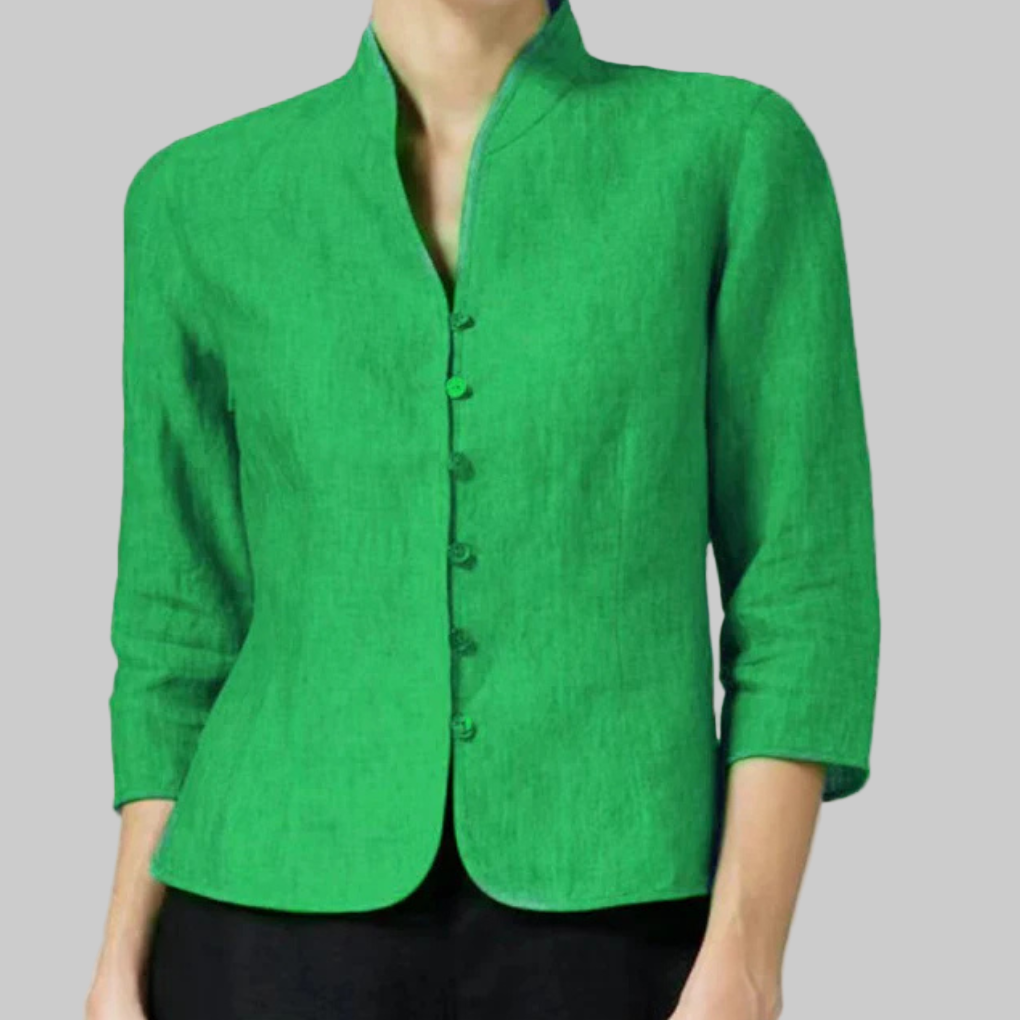 Dames Elegante Staande Kraag Blouse