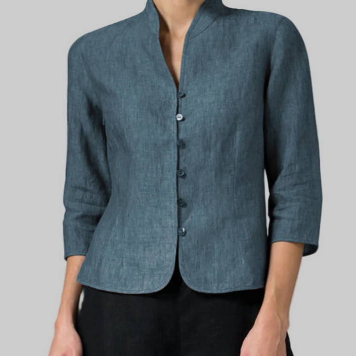 Dames Elegante Staande Kraag Blouse