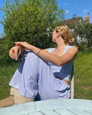 Chantal Mode | Dames Gestreepte Relaxed Fit Casual Broek