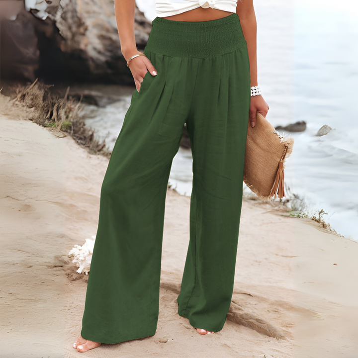 Chantal Mode | Relaxed Fit Smocked Waist Pants