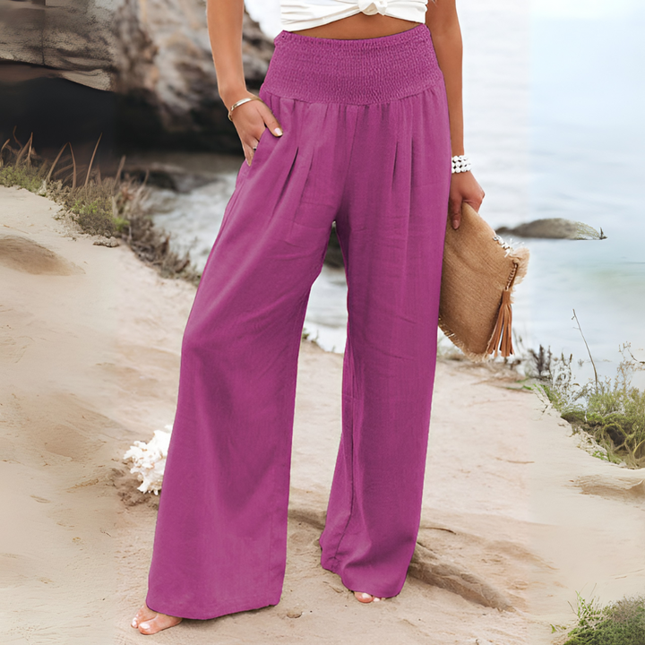 Chantal Mode | Relaxed Fit Smocked Waist Pants