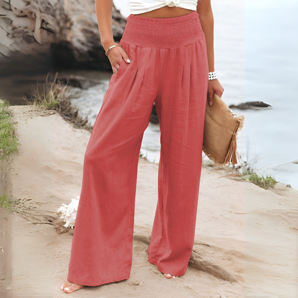 Chantal Mode | Relaxed Fit Smocked Waist Pants