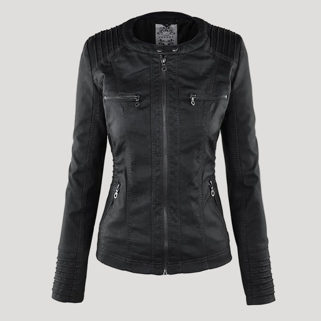 Chantal Mode | Gewatteerde Faux Leather Jas voor Dames