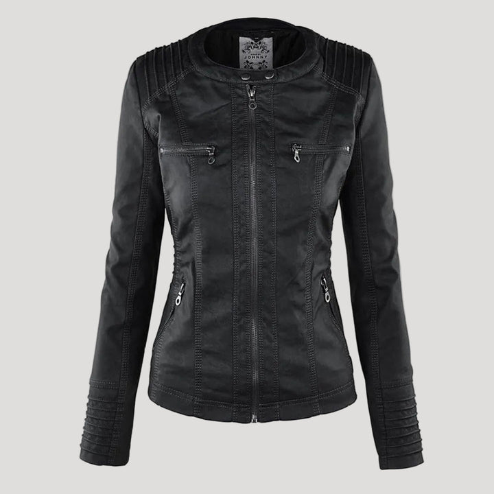 Chantal Mode | Gewatteerde Faux Leather Jas voor Dames