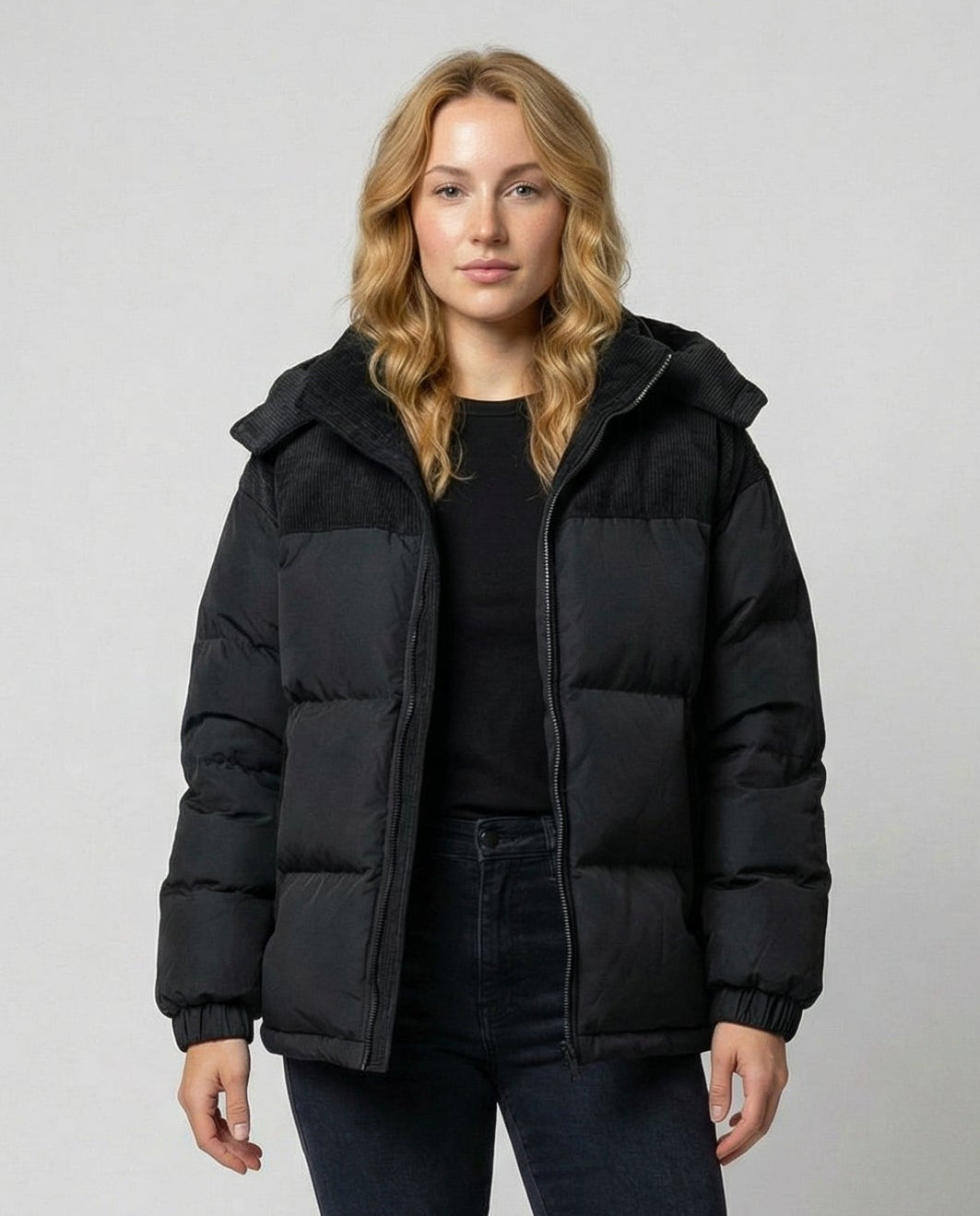 Wende | Gevoerde Hooded Gestructureerde Puffer Jast