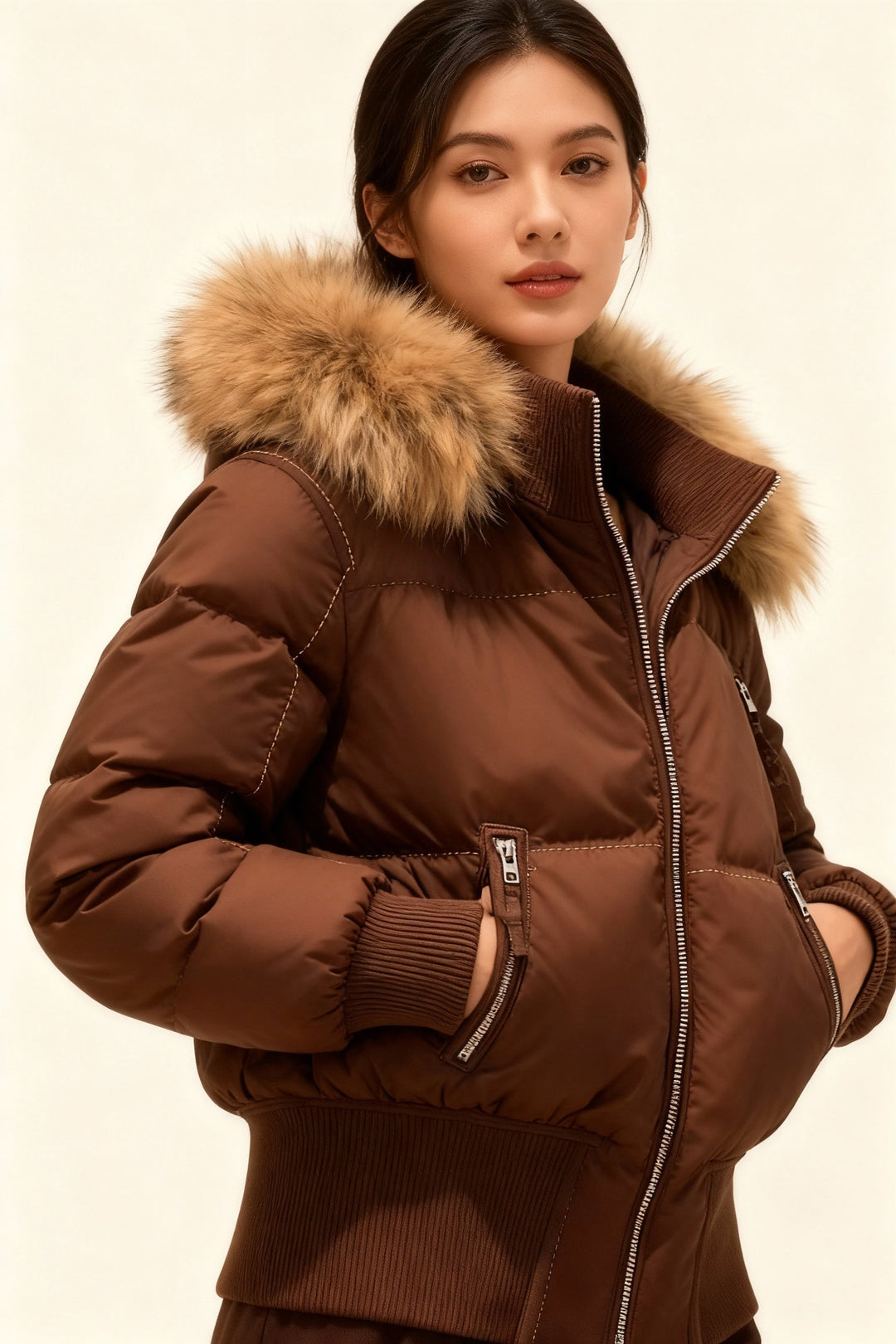 Chantal Mode | Dames Puffer Jast met Neppelzen Kap