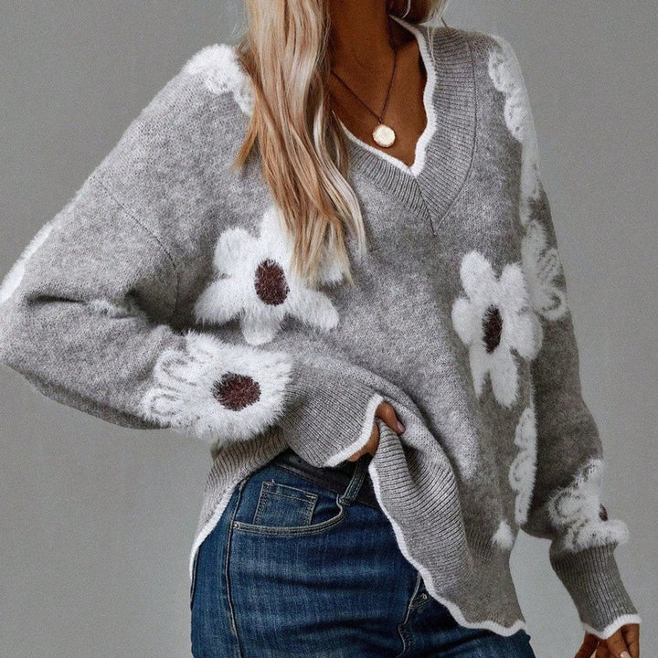 Camila | Dames V-hals lange mouwenpullover