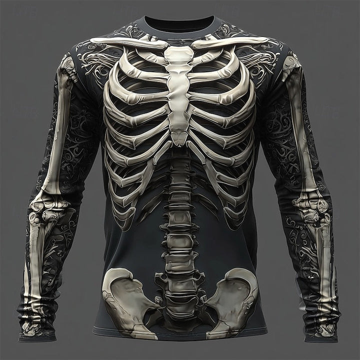 Jasper | Vlam Skeleton Halloween Lange Mouwen Shirt