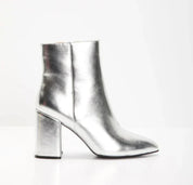 Jazline | Zilveren Metallic Enkelaarsjes voor Dames